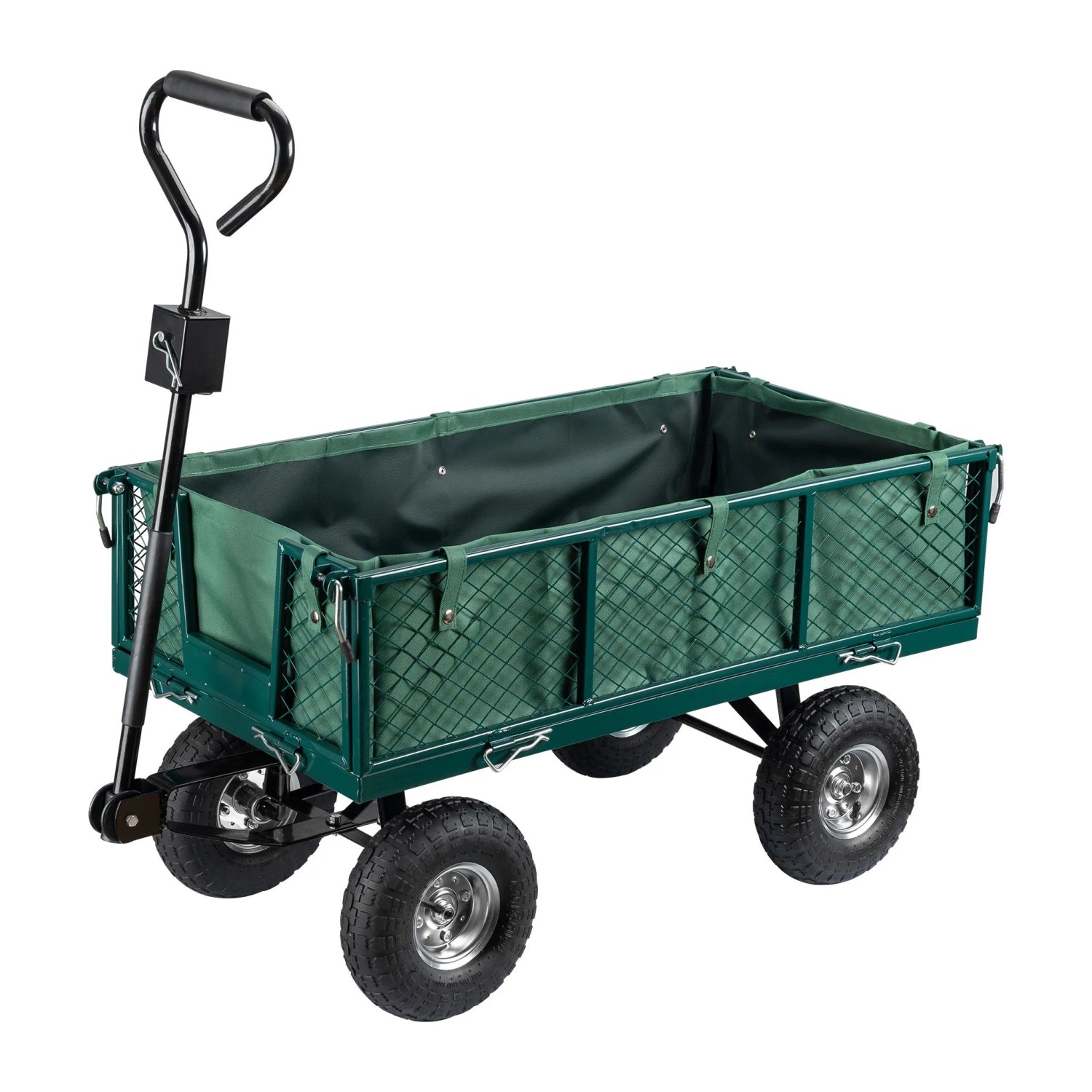 Wiltec Transportwagen 300Kg Metallgitter Plane Abnehmbar Gartenwagen Bollerwagen