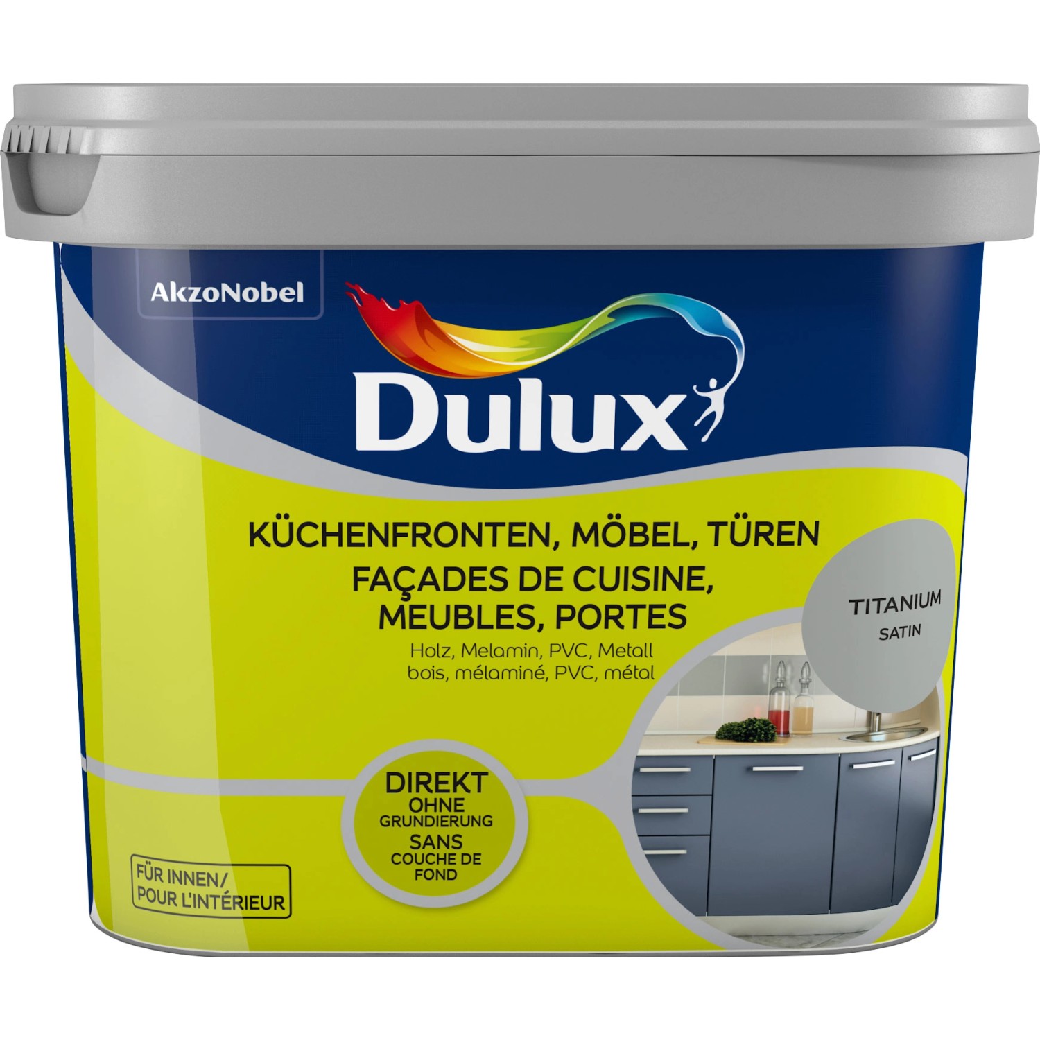 Dulux Fresh Up Lack für Küchen, Möbel und Türen Satin Titanium 750 ml