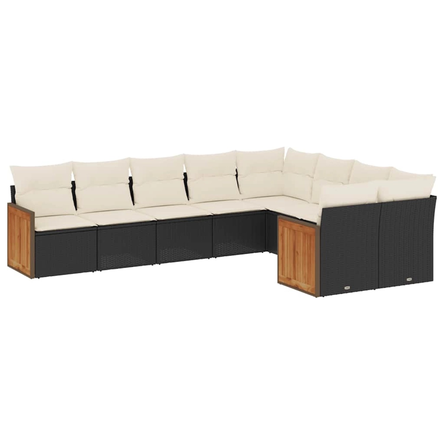 vidaXL 9-Tlg Garten-Sofagarnitur mit Kissen Schwarz Poly Rattan 3260383 günstig online kaufen