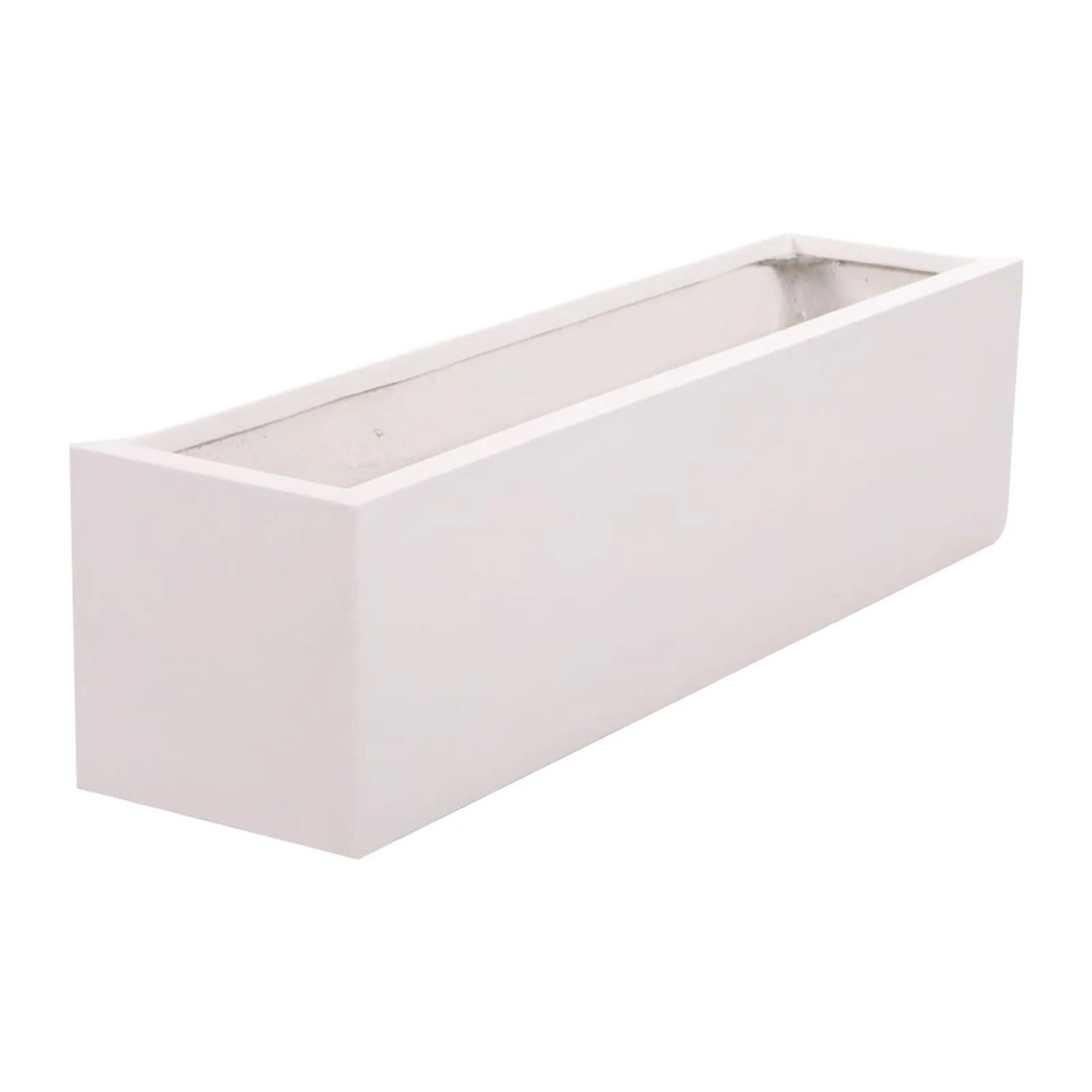 Elegant Einrichten Pflanzkübel Fiberglas Rechteckig 100x25x25cm Perlmutt-Weiß
