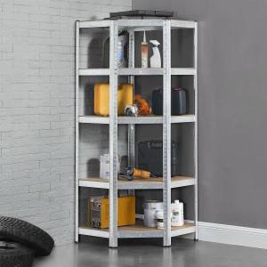 Eckregal Corner Basic, verzinktes Metall mit 5 Böden, ideal für Keller und Garage.