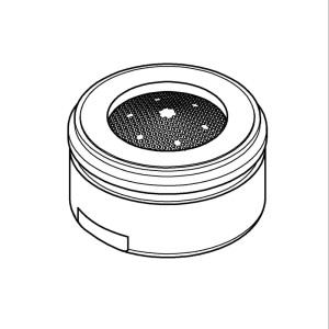Technische Zeichnung Grohe Mousseur M24. Luftsprudler für Armaturen mit Außengewinde.