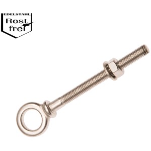 Conacord Augbolzen aus V4A-Stahl, 10 mm Durchmesser, 140 mm Länge, mit Mutter.