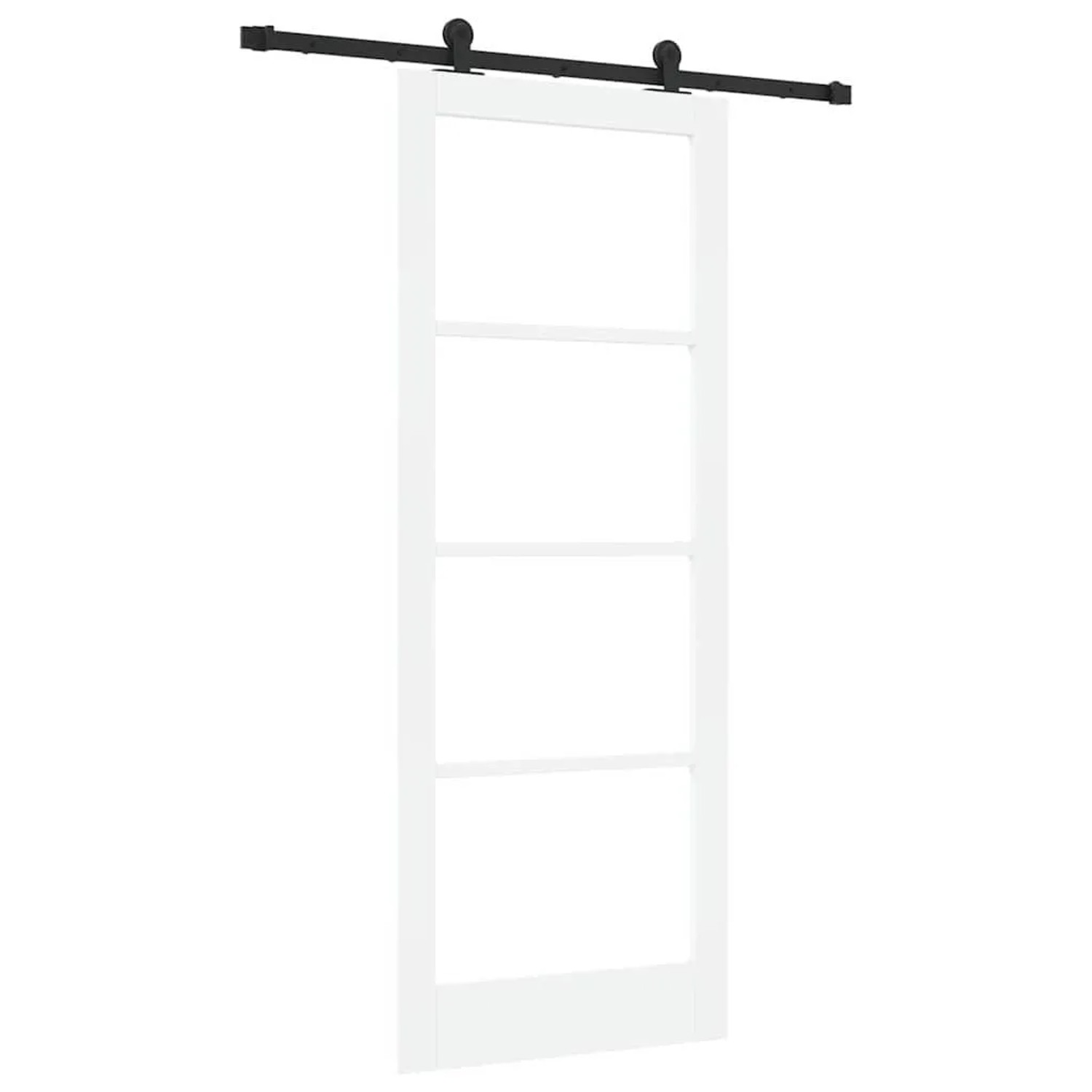 vidaXL Schiebetür ORKDAL Weiß 83 x 211 cm Massivholz Kiefer und Glas 3332112