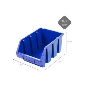 Blauer PROREGAL Sichtlagerbox 3er-Set, 17x24x12,6 cm, ideal für Werkstatt & Lager.