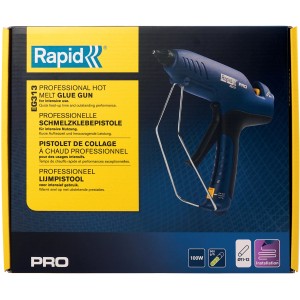 Rapid Heißklebepistole EG313 im Karton. Profi-Gerät für 12 mm Klebesticks, mit Standbügel.