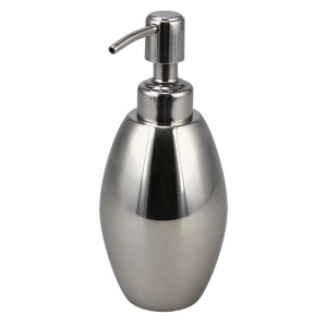 Bagnoxx Seifenspender aus Edelstahl, silberfarbener Pumpspender für Flüssigseife, 380ml.