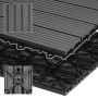 ECD Germany WPC Terrassenfliesen, 60x30 cm, 30er Set, Anthrazit Holzoptik, Klicksystem.