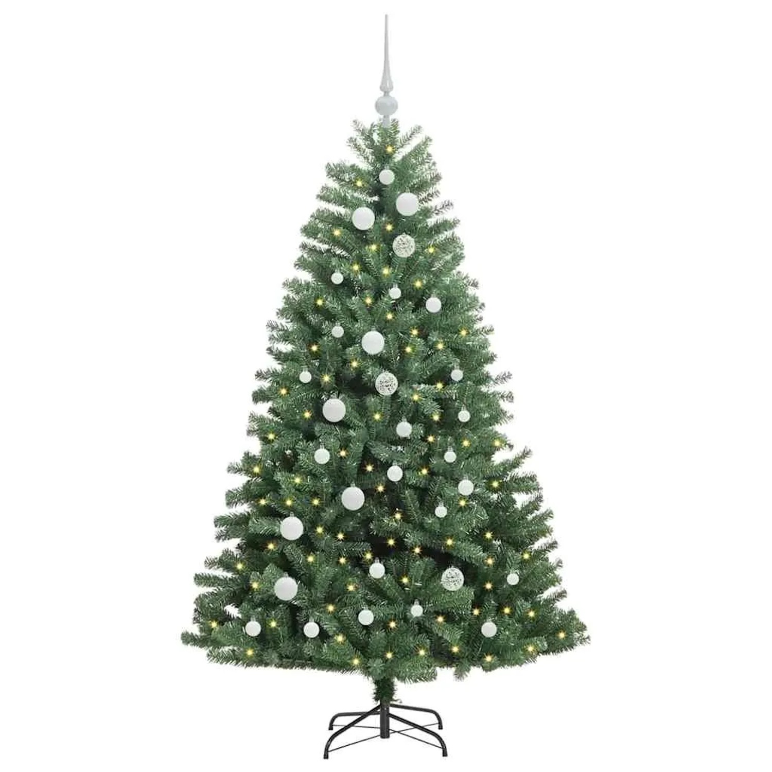 vidaXL Künstlicher Klappbarer Weihnachtsbaum mit 150 LEDs Grün 150 cm 3395481