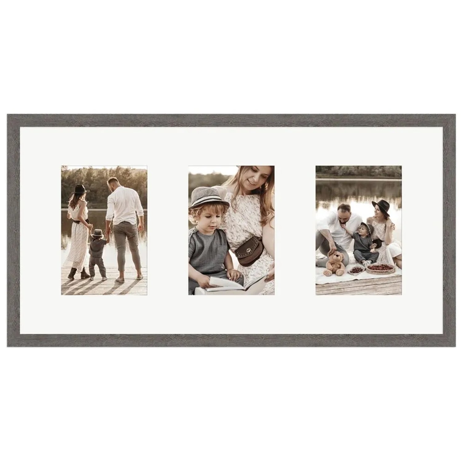 WANDStyle Galerierahmen G950 in Graubraun 25 x 50 cm für 3 Bilder im Format 10 x 15 cm