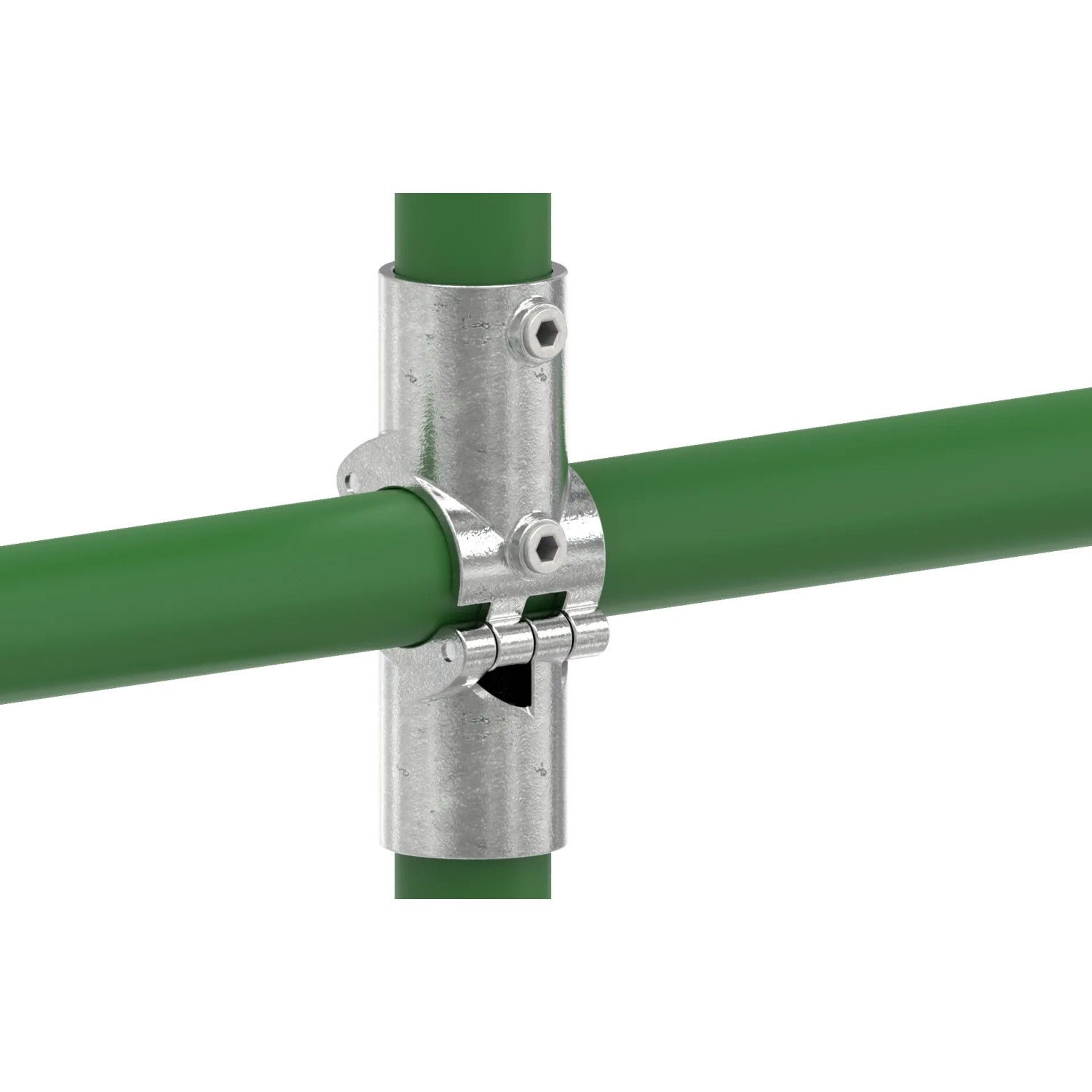 FeNau Rohrverbinder T-Kreuzstück Mit Bolzen Aufklappbar Ø 48,3 mm 1 1/2 Zoll Temperguss Verzinkt 119D48-V