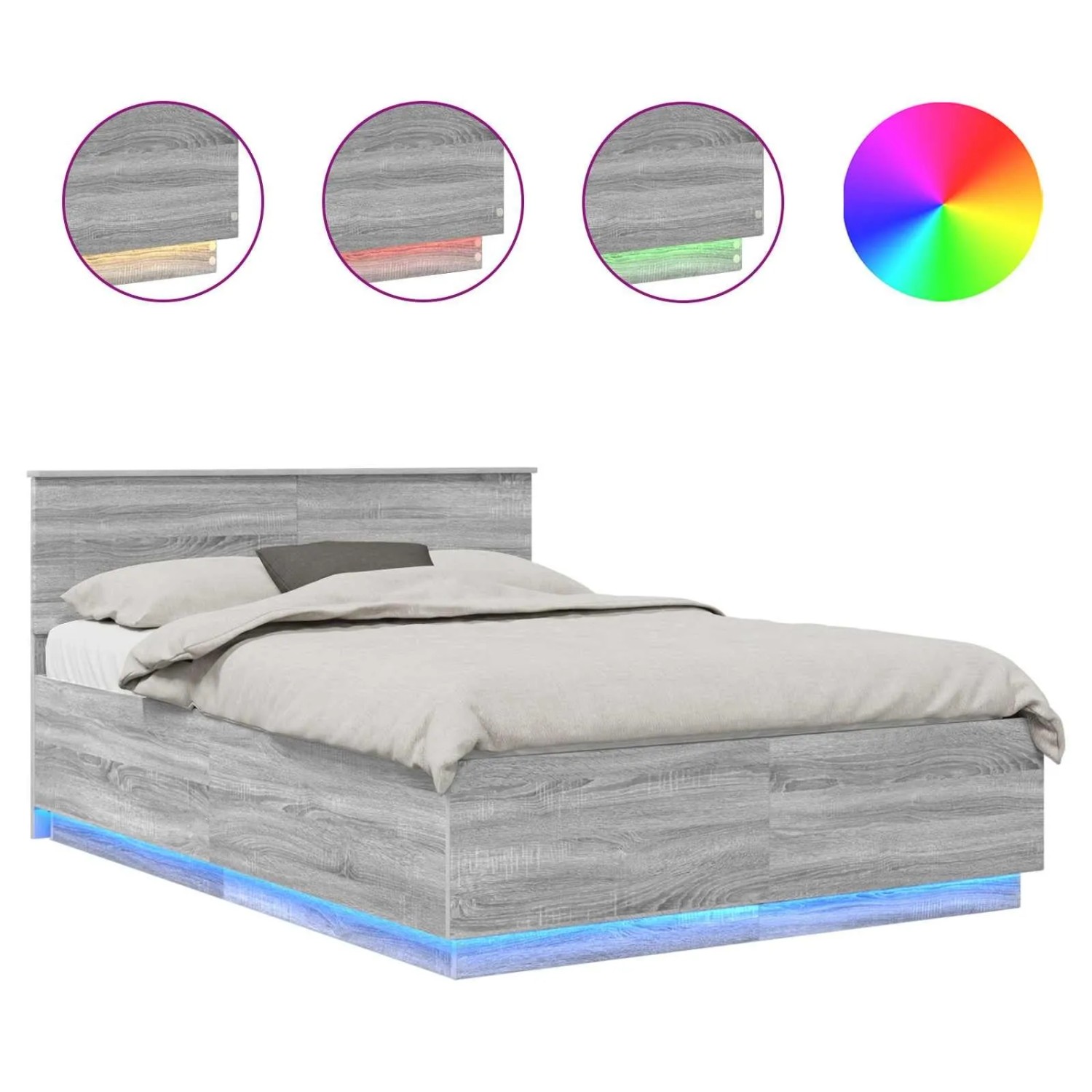 vidaXL Bettrahmen Graues Sonoma 160 x 200 cm Holzwerkstoff 3408059