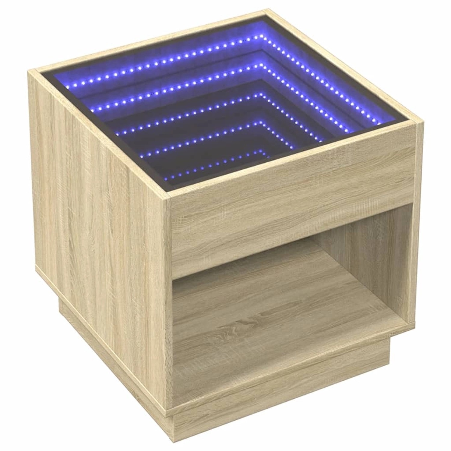 vidaXL Nachttisch mit Infinity-LED Sonoma-Eiche 50x50x50 cm 3284086 günstig online kaufen