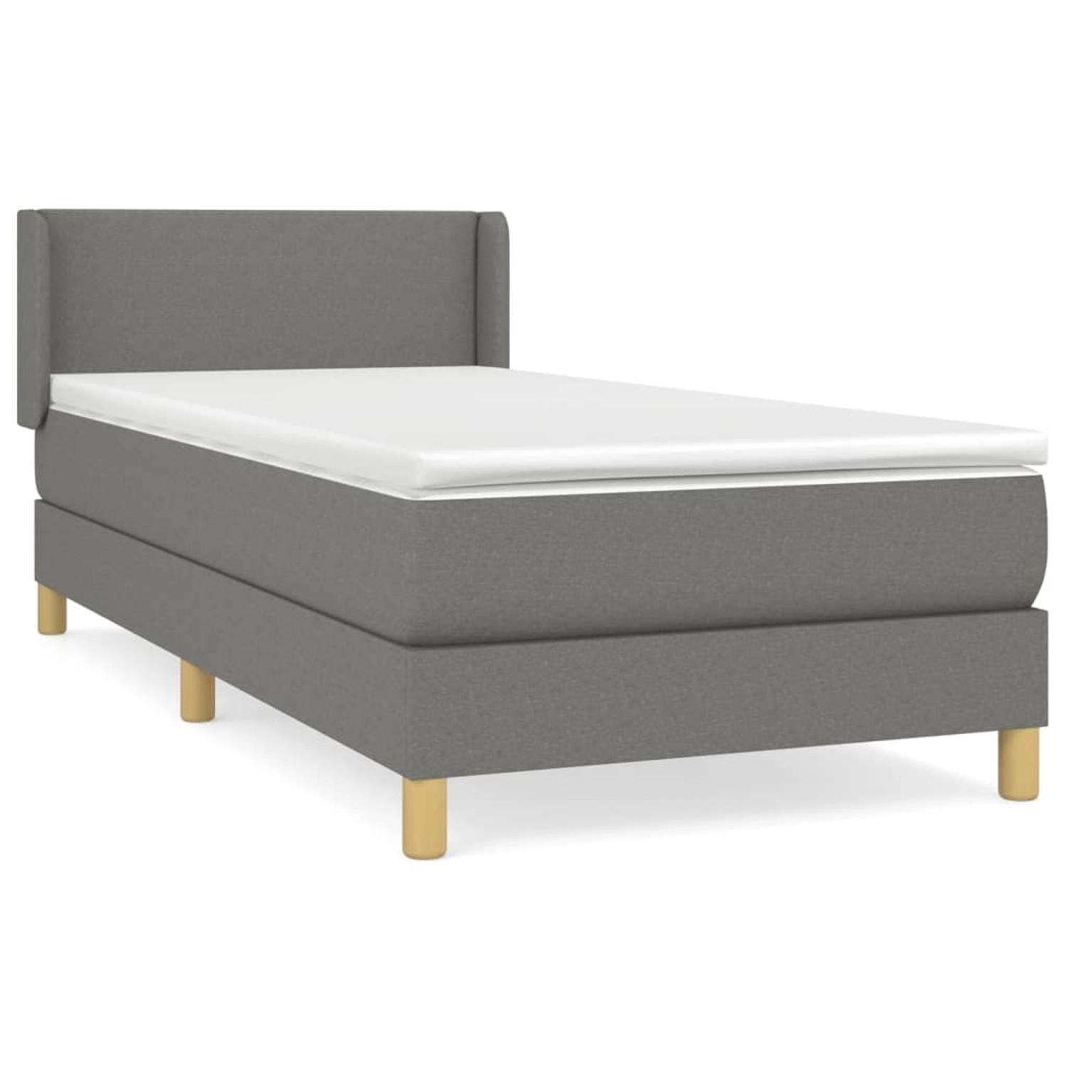 vidaXL Boxspringbett mit Matratze Dunkelgrau 90x200 cm Stoff 3130082 günstig online kaufen