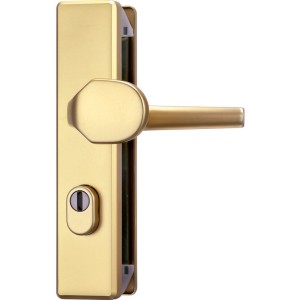 Abus Schutzbeschlag KLZS714 Messing, Wechselgarnitur für Tür, Nahansicht.