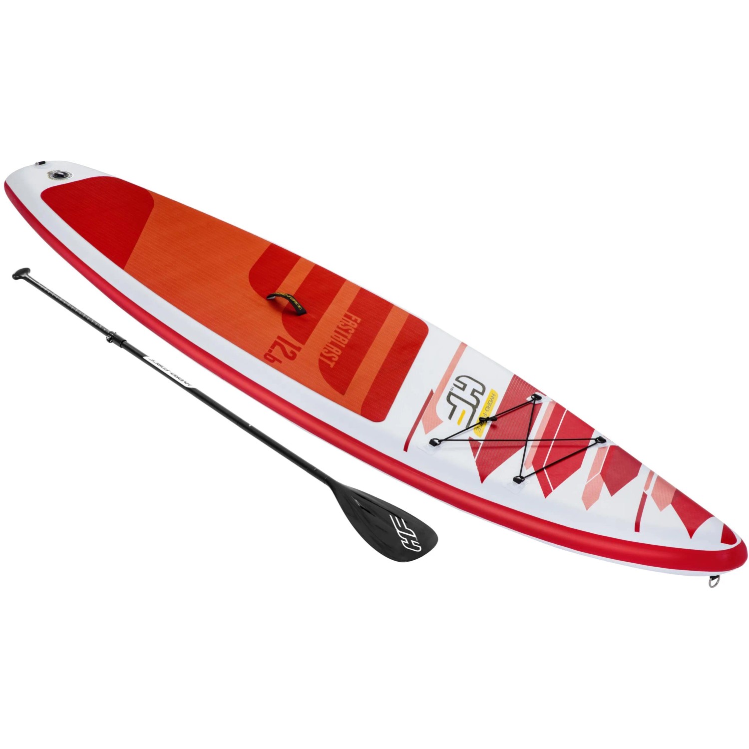 Bestway Hydro-Force SUP Fast Touring Board-Set (381 cm) mit Paddel, rot-weiß, für schnelle Touren.