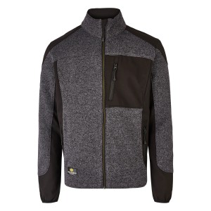 Hans Schäfer Workwear Strickfleecejacke in Anthrazit, Größe L. Arbeitsjacke mit Reißverschluss und Taschen.