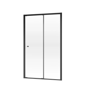 Schulte Schiebetür Trend 2.0, Mattschwarz, 2-teilig für Nische, 200x120 cm.