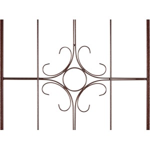 Detailansicht: Bronze-farbenes Eisen Spalier mit Zierspitze für Garten, 180x51,5 cm.