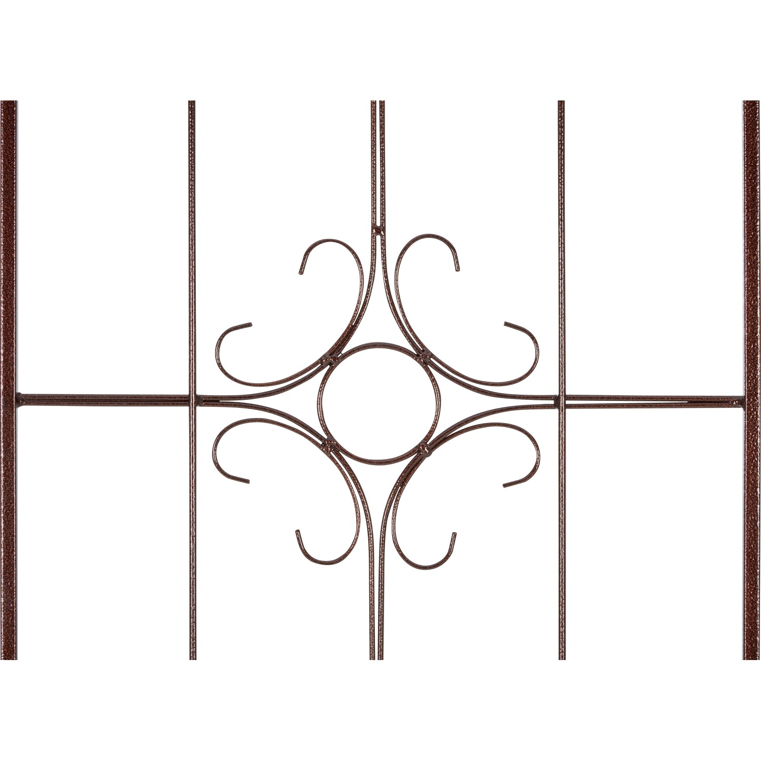 Detailansicht: Bronze-farbenes Eisen Spalier mit Zierspitze für Garten, 180x51,5 cm.
