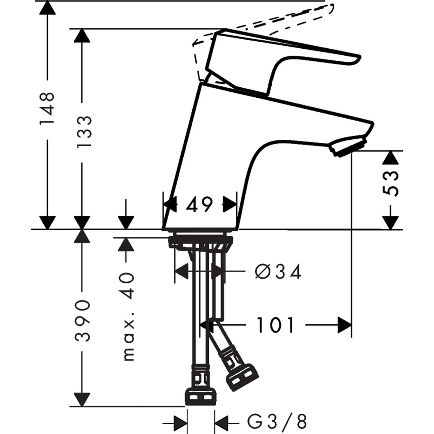 Hansgrohe Einhebel-Waschbeckenarmatur Ecos M CoolStart Chrom  
