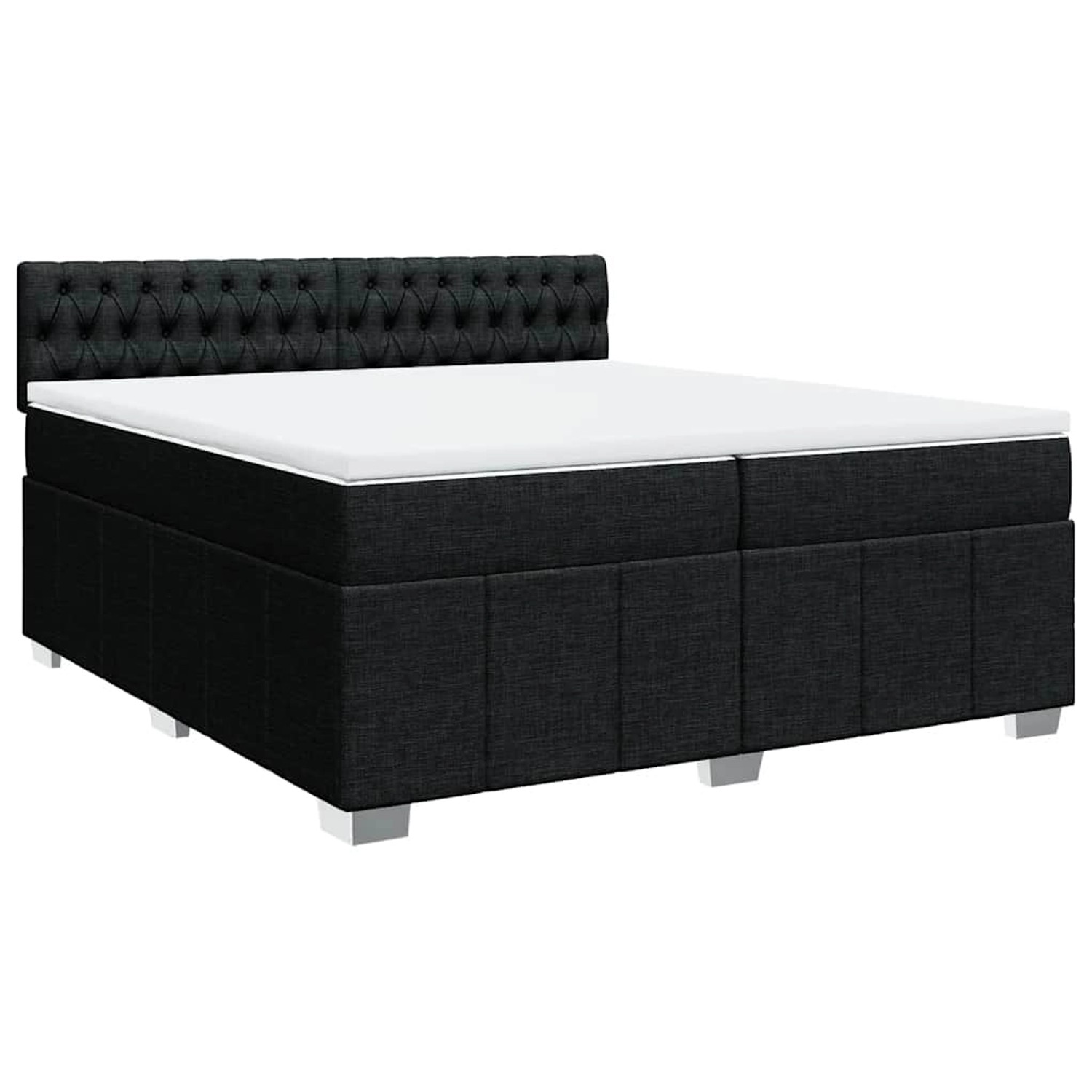 vidaXL Boxspringbett mit Matratze Schwarz 200x200 cm Stoff 3287184 günstig online kaufen