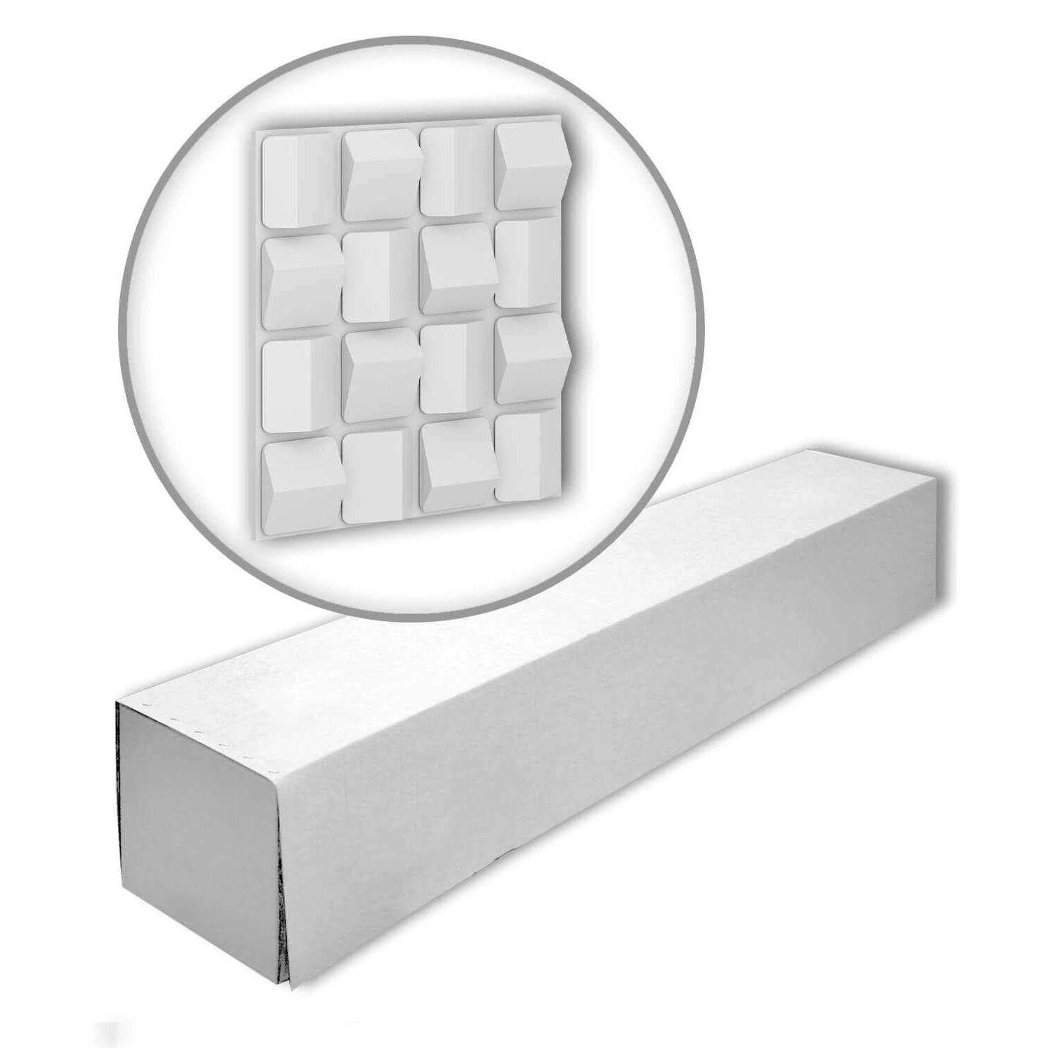 PROFHOME 159823-Box 3D Wandpaneele 1 Karton Set mit 2 Paneelen 0,72 m2 Weiß