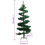 Grüner vidaXL Spiral-Weihnachtsbaum mit LEDs, 150 cm hoch, inklusive Ständer.