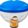 Summer Fun LED Unterwassershow: Schwimmende Poolbeleuchtung mit blauer Kappe und Lichteffekten.