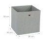 Relaxdays Faltbox Polyester Grau Zusammenfaltbar 30 cm x 30 cm x 30 cm_4