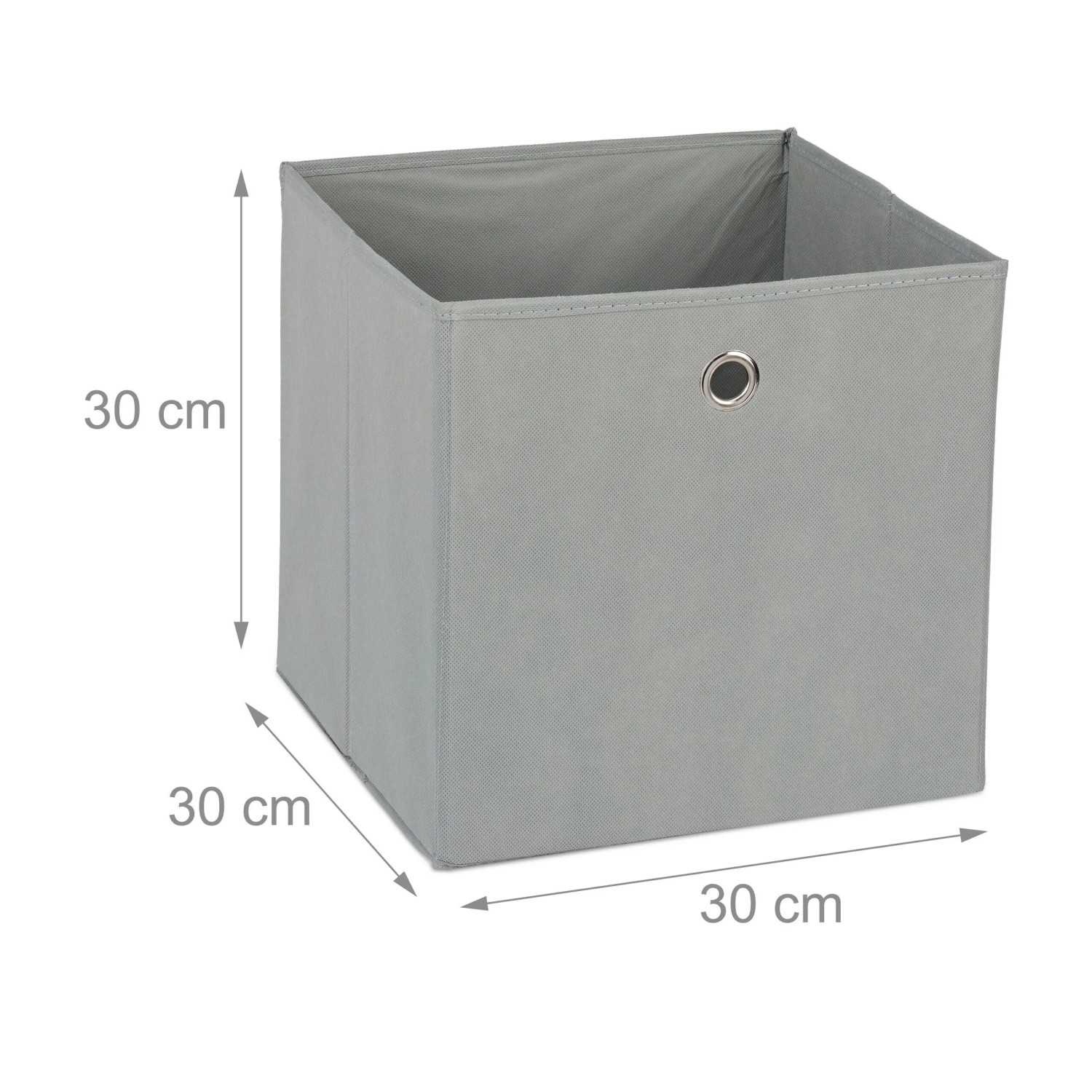 Relaxdays Faltbox Polyester Grau Zusammenfaltbar 30 cm x 30 cm x 30 cm_4