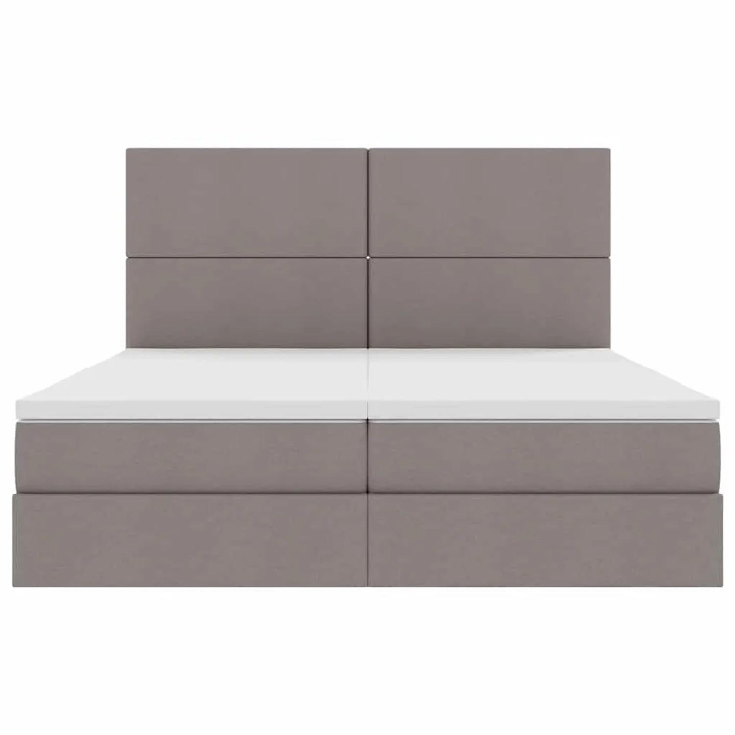 vidaXL Bett mit LED-Lichtleisten mit Kopfteil Taupe 200 x 200 cm Stoff 3372830_12
