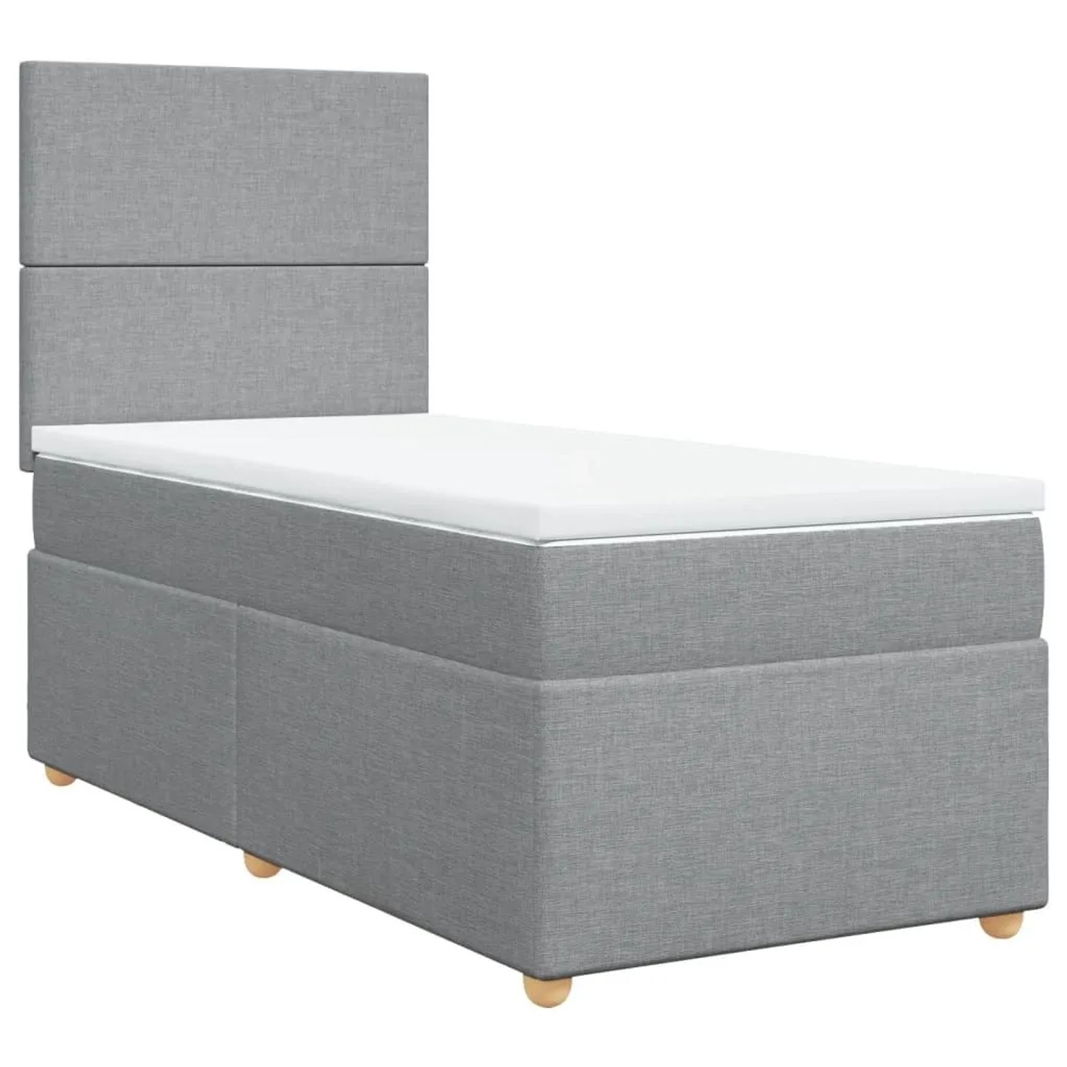 vidaXL Boxspringbett mit Matratze Hellgrau 90x200 cm Stoff 3293456 günstig online kaufen