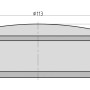 Technische Zeichnung: Basi Boden-Türstopper Set, Edelstahl, Maße Ø113 x 55 mm.
