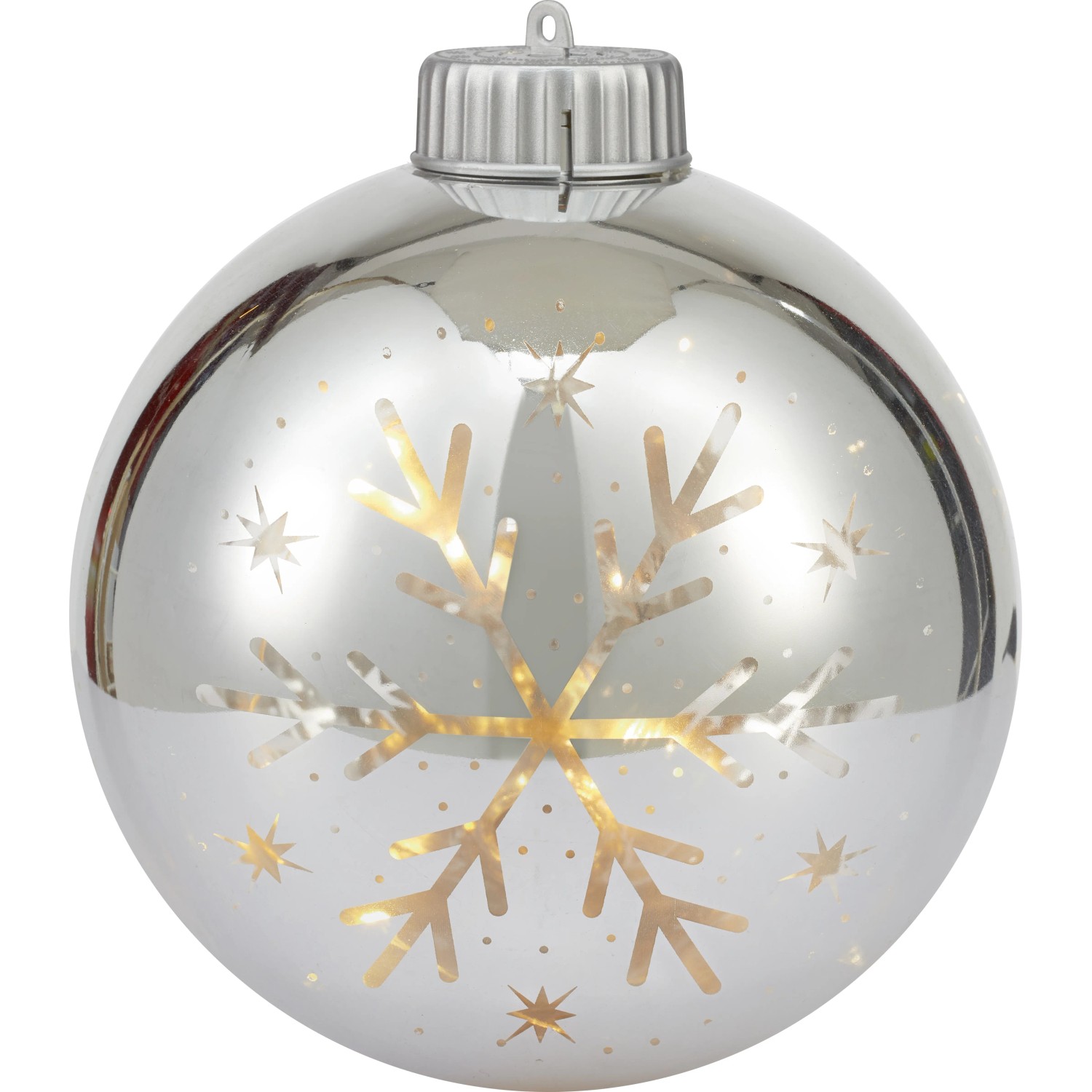 Kunststoff Weihnachtskugel LED Ø 15 cm Warmweiß mit Motiv 6-fach sortiert kaufen bei OBI