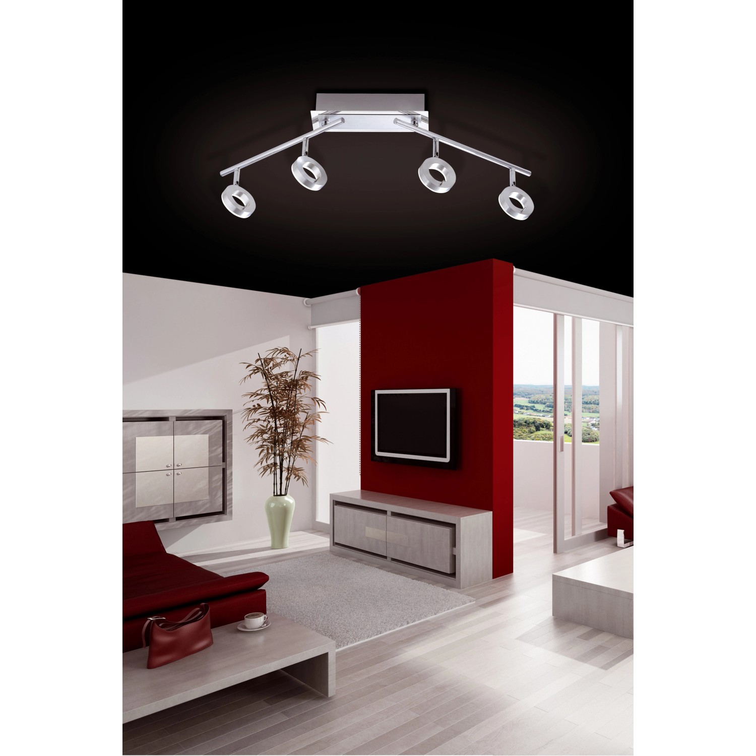 Paul Neuhaus LED-Spotserie  Sileda 4-flammig Aluminium Matt