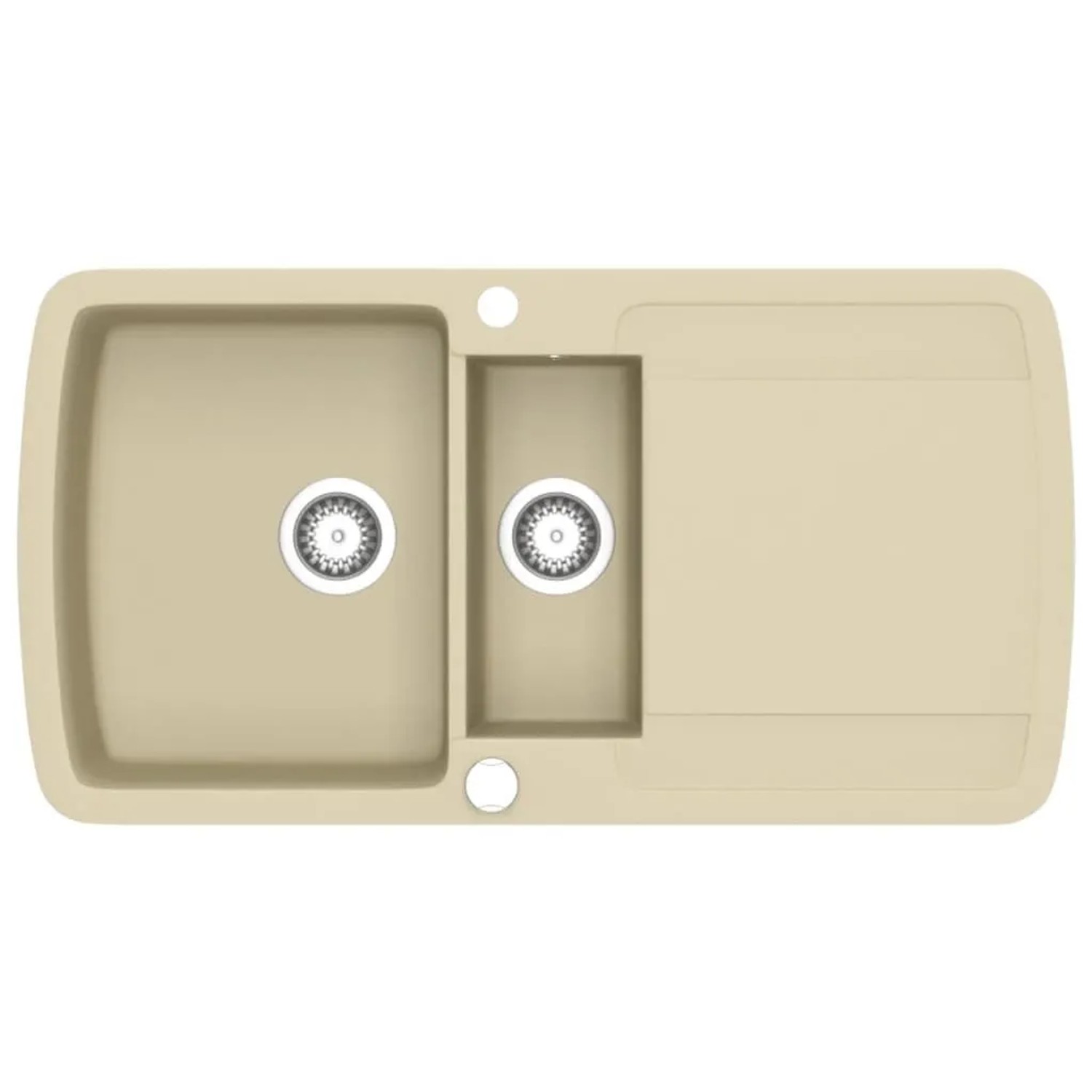 vidaXL Granitspüle Doppelbecken Beige 144854