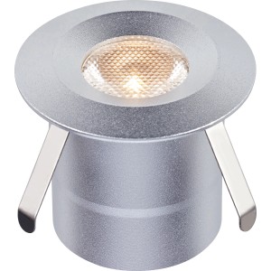 Silberne LED Bodeneinbauleuchte Budoni, rund, 5er-Set für den Garten.