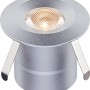 Silberne LED Bodeneinbauleuchte Budoni, rund, 5er-Set für den Garten.