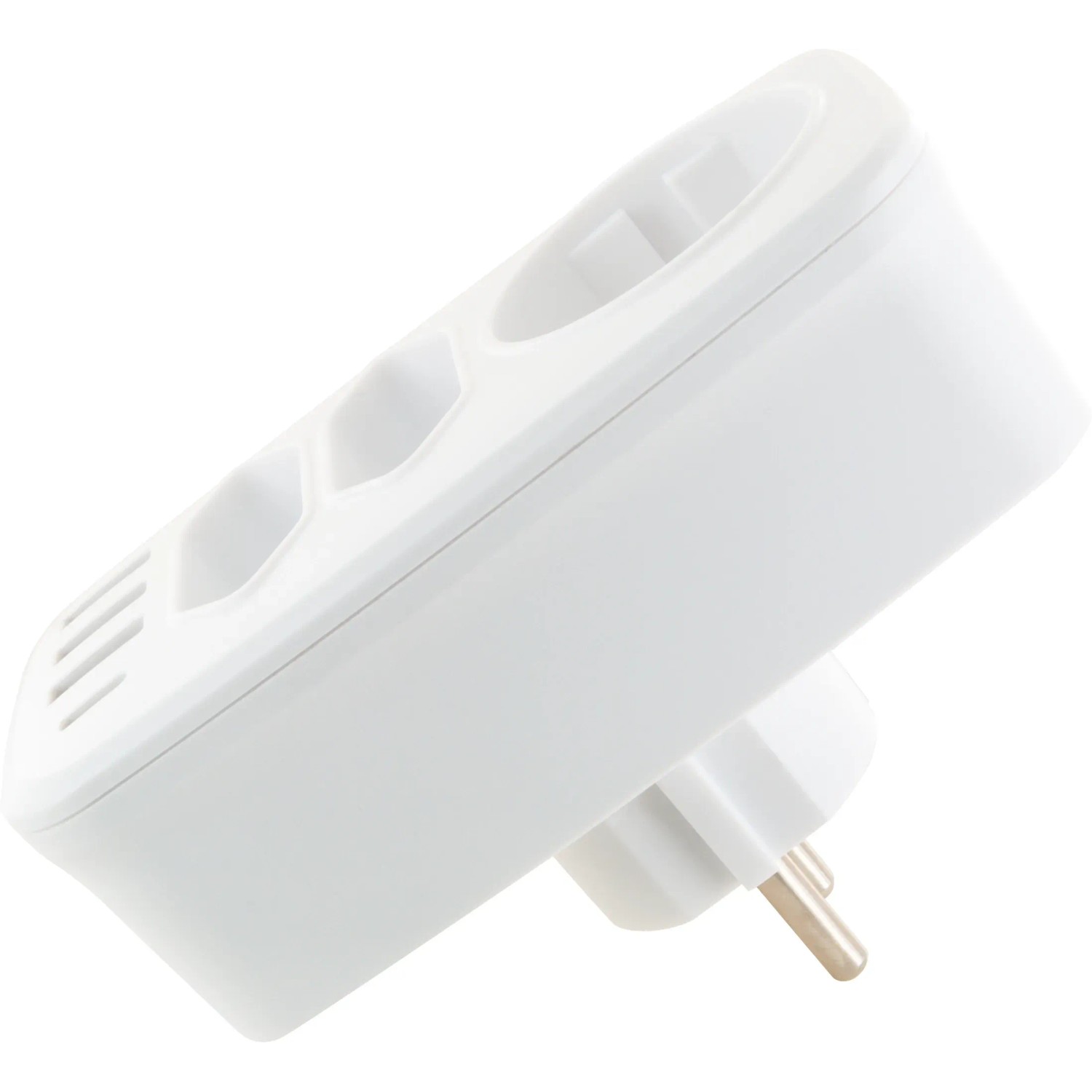 Schwaiger Adapter Schuko/Eurostecker mit USB-Anschlüssen, weiß.