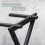 Schwarzes holz4home X-Tischgestell aus Metall (1 Paar) für Esstische.