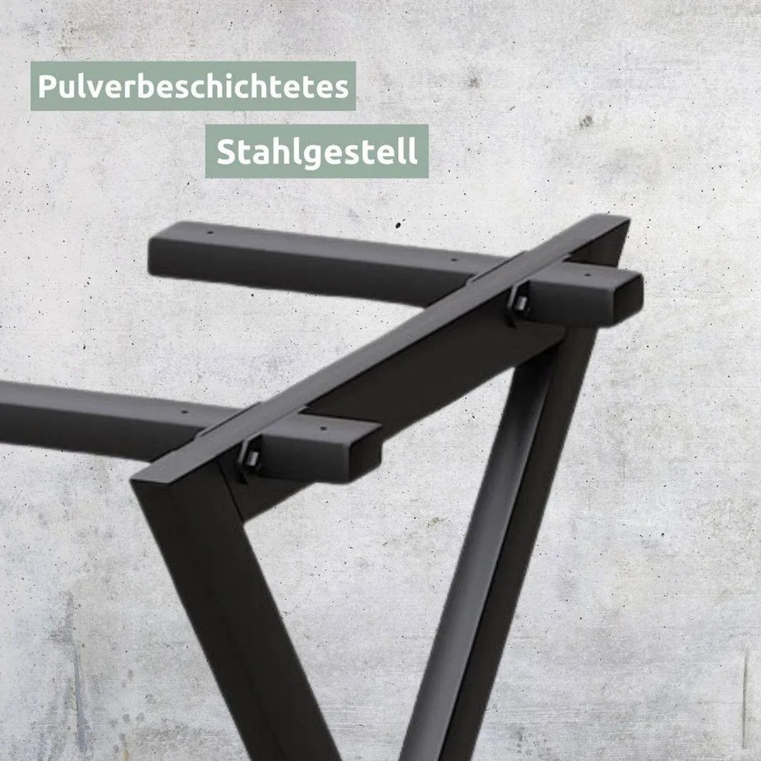 Schwarzes holz4home X-Tischgestell aus Metall (1 Paar) für Esstische.