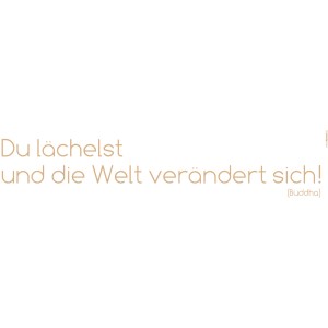 Komar Wandtattoo: „Du lächelst und die Welt verändert sich“ – dekorativer Deko-Sticker für die Wandgestaltung.