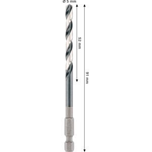 Bosch Spiralbohrer Pro Metal HSS-G, 5 mm Durchmesser, für Metallbearbeitung.
