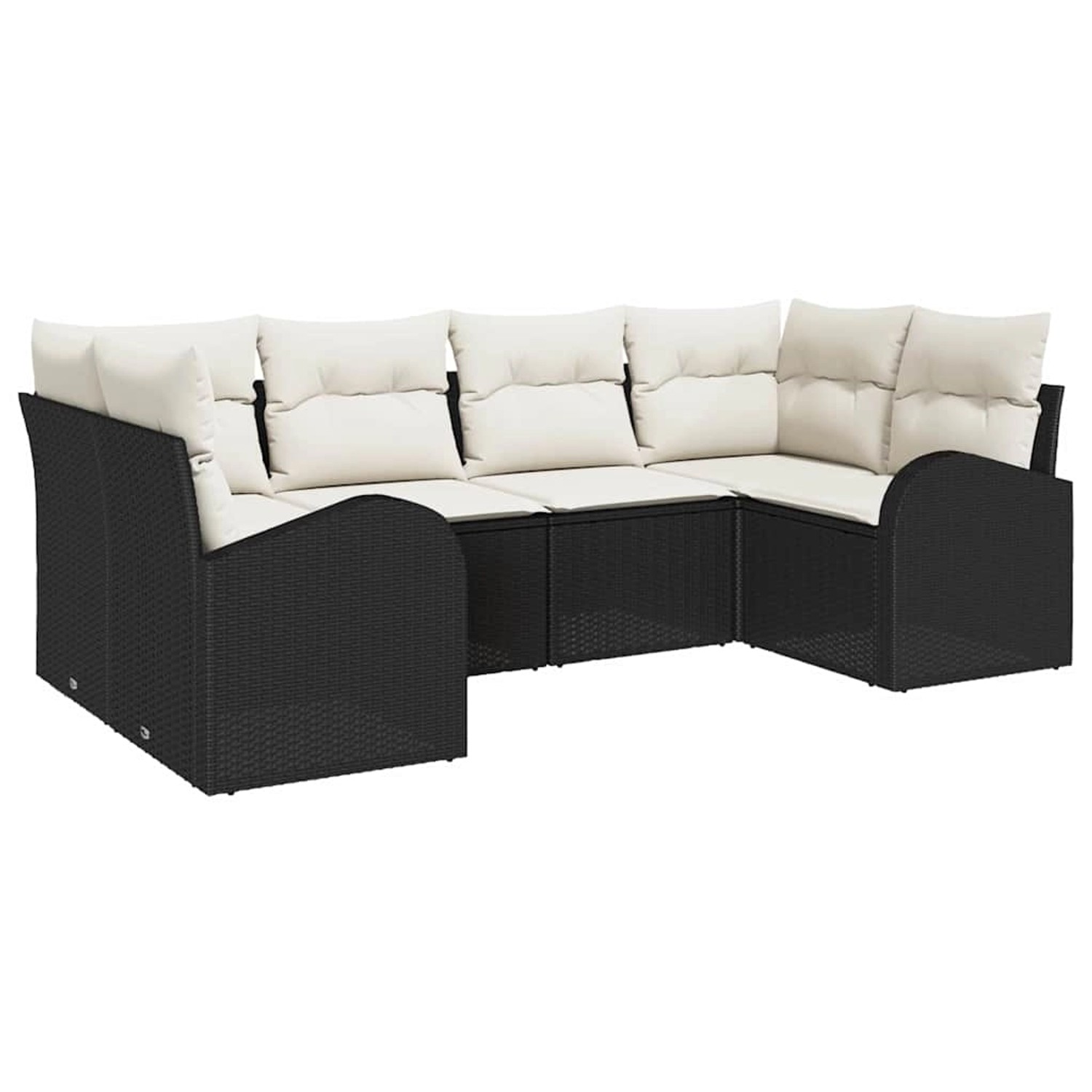 vidaXL Garten-Sofa-Set mit Kissen 6-Tlg Schwarz Poly Rattan 3354846 günstig online kaufen
