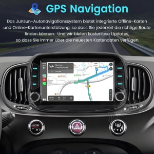 Junsun 7 Zoll Autoradio mit Navi für Fiat 500 (2016-2019) mit Carplay und Android Auto.