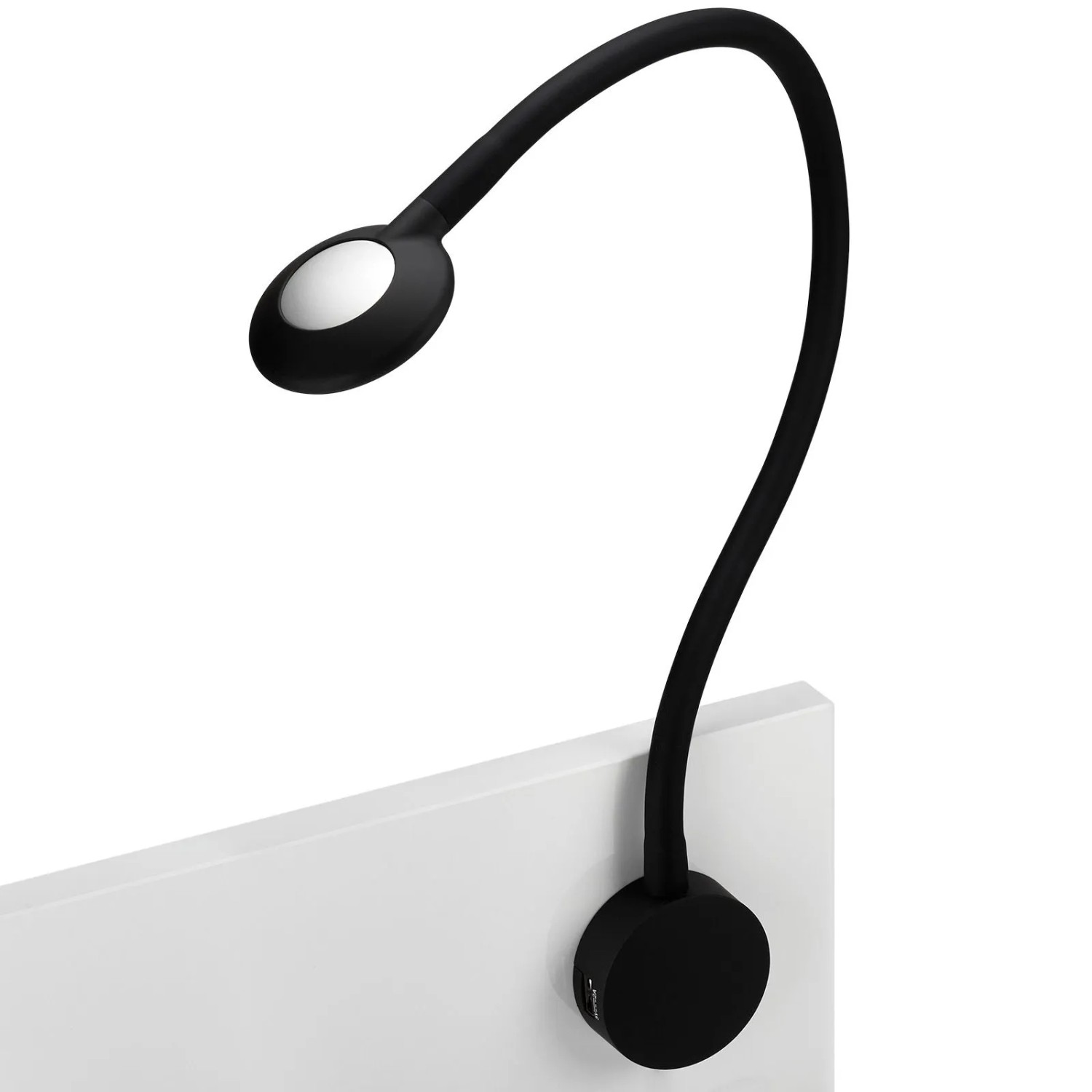 SOTECH JUNKER Lighting LED Bettleuchte Leseleuchte LUCE Schwarz mit Flexiblem Leuchtenarm 2x USB Anschlüssen und Touchse...