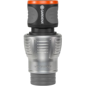 Gardena Premium Schlauchverbinder 3/4 Zoll aus Metall und Kunststoff für Gartenschläuche.