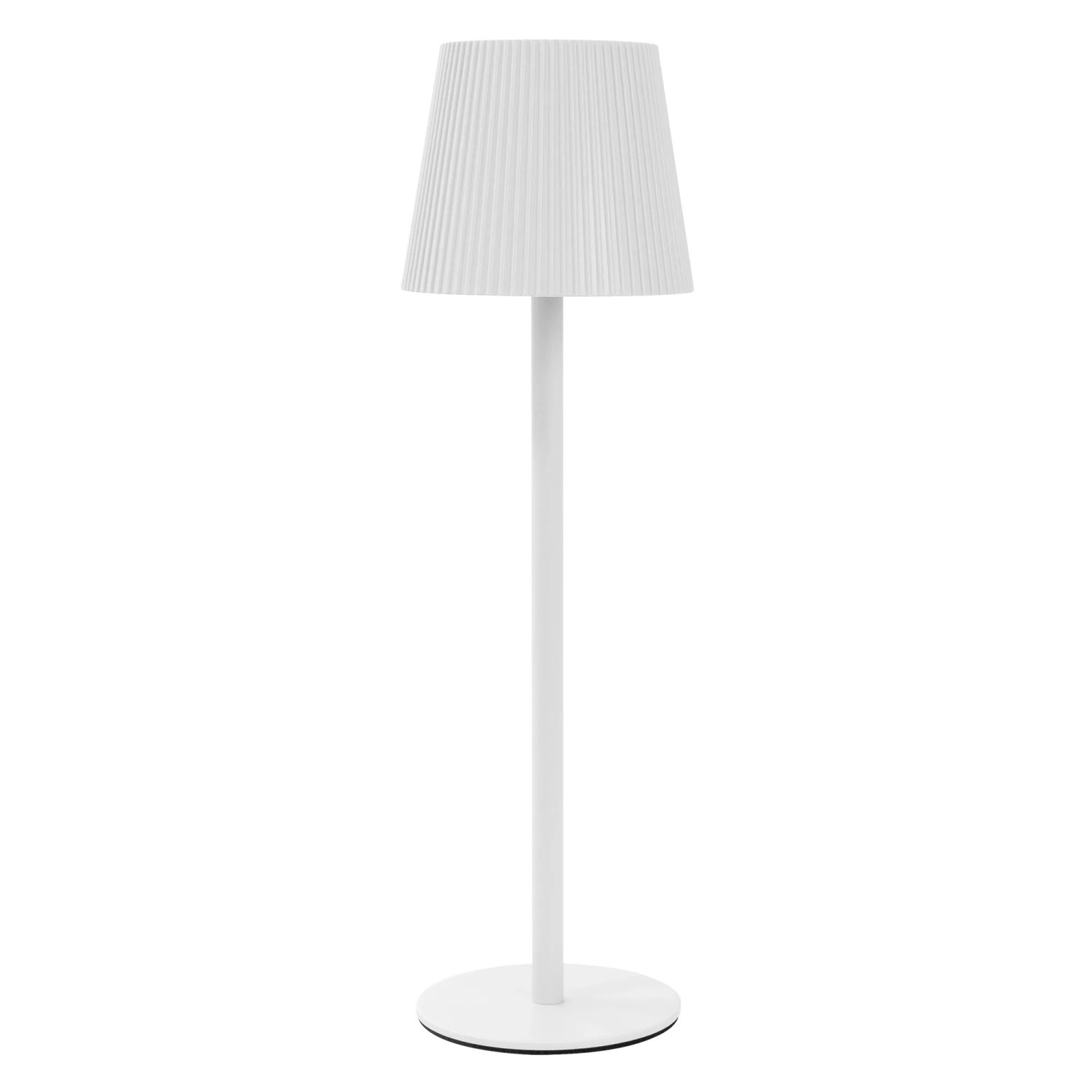 Weiße, dimmbare ML-Design LED Tischlampe kabellos mit Touch, Ø10x36 cm. Moderne Leuchte für Innenräume.