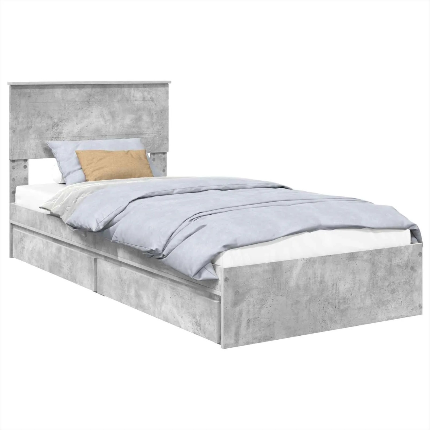vidaXL Stauraumbett Betongrau 75 x 190 cm Holzwerkstoff 3408511 günstig online kaufen